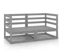 Vidaxl Canapés D'angle De Jardin 2 Pcs Gris Bois De Pin Massif Gris