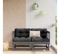 vidaXL Canapés d'angle de jardin 2 pcs gris bois de pin massif825396 G