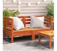 vidaXL Canapés d'angle de jardin extérieur 2 pcs Bois de pin massif Cire marron Sièges avec dossier