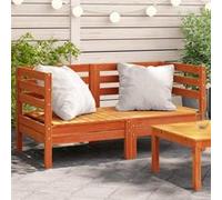 Canapés d'Angle de Jardin 2 pcs, Sièges avec Dossier, Meubles de Jardin Terrasse Patio Extérieur, Cire Marron Bois de 837988