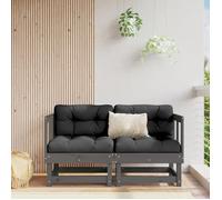 Vidaxl Canapés D'angle De Jardin 2 Pcs Gris Bois De Pin Massif