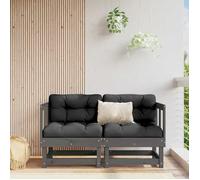 vidaXL Canapés d'Angle de Jardin 2 pcs, Sièges avec Dossier, Meubles de Terrasse Patio Arrière-cour Balcon Extérieur, Gris 825396