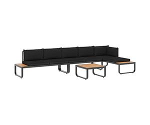 vidaXL Canapés d'angle de Jardin 4 pcs et Coussins Aluminium et WPC