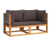 vidaXL Canapés d'angle de Jardin avec Coussins 2 pièces Bois d'acacia et Corde