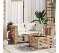 Vidaxl Canapés D'angle De Jardin Et Coussins 2pcs Beige Résine Tressée