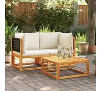 Vidaxl Canapés D'angle De Jardin Et Coussins 2pcs Bois Massif D'acacia