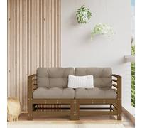 Vidaxl Canapés D'angle Et Coussins 2pcs Marron Miel Bois De Pin Massif