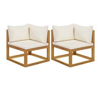 Vidaxl Canapés D'angle Sectionnels 2 Pcs Avec Coussins Blanc Crème Blanc