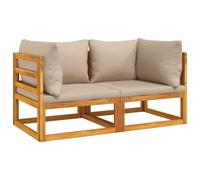 Vidaxl Canapés D'angle Sectionnels 2 Pcs Coussins Taupe Bois Acacia
