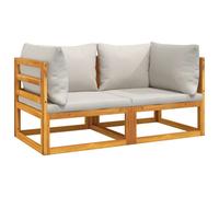 Canapés d'angle sectionnels 2 pcs coussins gris clair acacia