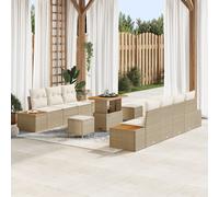 Vidaxl Canapés De Jardin 10 Pièces Avec Coussins Beige Poly Rattan, Vidaxl Salle À Manger De Jardin 3 Pièces Avec Coussins Beige Poly Rattan