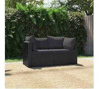 Vidaxl Canapés De Jardin 2 Pcs Avec Coussins Résine Tressée Noir Noir