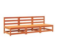 vidaXL Canapés de Jardin 2 pcs, Siège avec Dossier, Meuble de Terrasse Patio Arrière-Cour Extérieur, Cire Marron Bois de Pin Massif