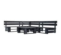 vidaXL Ensemble de canapés de jardin Palette - 2 pcs - Noir - extérieur en bois