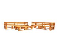 Vidaxl Canapés De Jardin Palette 6 Pcs Bois Marron Miel Marron