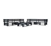 Vidaxl Canapés De Jardin Palette 6 Pcs Noir Bois Noir