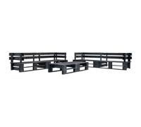 Vidaxl Canapés De Jardin Palette 6 Pcs Noir Bois Noir