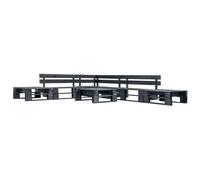 Vidaxl Canapés De Jardin Palette 6 Pcs Noir Bois Noir