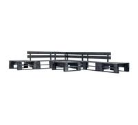 Vidaxl Canapés De Jardin Palette 6 Pcs Noir Bois Noir