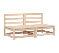 vidaXL Canapés de Jardin sans accoudoirs 2 pcs Blanc Bois pin Massif