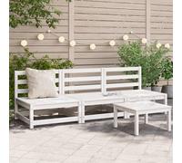 vidaXL Canapés de Jardin sans Accoudoirs 3 pcs, Sièges avec Dossier, Meubles de Terrasse Patio Arrière-Cour Extérieur, Blanc Bois Pin Massif