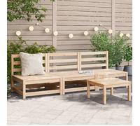 vidaXL Canapés de Jardin sans Accoudoirs 3 pcs, Sièges avec Dossier, Meubles de Terrasse Patio Arrière-cour Extérieur, Bois 837928