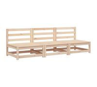 vidaXL Canapés de Jardin sans Accoudoirs 3 pcs, Sièges avec Dossier, Meubles de Terrasse Patio Arrière-cour Extérieur, Bois 837928