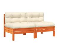 vidaXL Canapés de Jardin sans Accoudoirs Coussins 2 pcs, Sièges avec Dossier, Meubles de Terrasse Patio Arrière-Cour Extérieur, Bois Massif Pin
