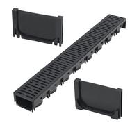 vidaXL Canaux de drainage Plastique 1 m