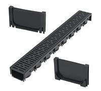 vidaXL Canaux de drainage en plastique 1 m pour allées et patios