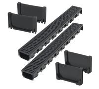 vidaXL Caniveau de drainage Plastique 2 m – Lot de 2
