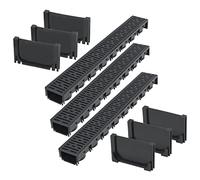 vidaXL Caniveau de drainage 3 pcs Plastique 3 m
