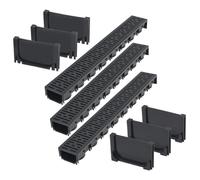 vidaXL Caniveau de drainage 3 pcs Plastique 3 m