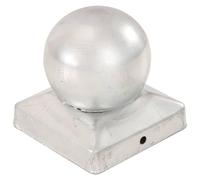vidaXL Capuchons de poteau 6 pcs. Forme sphérique Métal galvanisé 91 x 91 mm