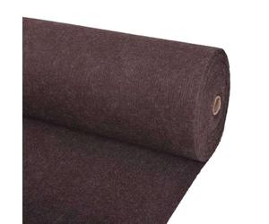 vidaXL Carpet Brown Tapis de couloir en polyester élégant rectangulaire moderne enroulable pour intérieur et extérieur Texture nervurée Décoration fonctionnelle Marron 1,2 x 20 m
