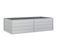 vidaXL Lit surélevé de jardin Carré potager en acier galvanisé Argenté 160x80x45 cm