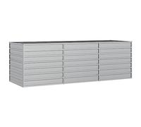 vidaXL Lit Surélevé de Jardin Jardinière Bac à Fleurs Pot de Plantes Lit de Plantation Balcon Patio 240x80x77 cm Acier Galvanisé Argenté