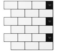 vidaXL Carreau de métro 20 pcs Blanc noir 30 x 30 cm