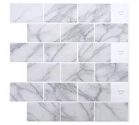 vidaXL Carreau de métro 20 pcs Marbre blanc 30 x 30 cm