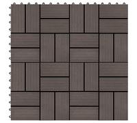 vidaXL Terrastegels 30x30 cm 1 mÂ² HKC donkerbruin 11 st45033 G