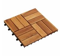 vidaXL Carreau de terrasse 30 pcs Marron 30 x 30 cm Bois d'acacia