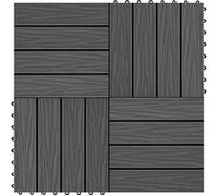 Vidaxl Carreau De Terrasse En Relief 11 Pcs Wpc 30 X 30 Cm 1 M? Noir