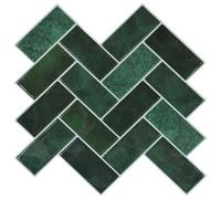 Vidaxl Carreau En Chevron 20 Pcs Vert Foncé 30 X 30 Cm