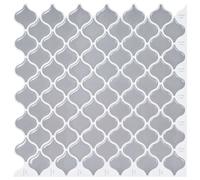 vidaXL Carreau Lanterne 10 pcs Gris 27 x 27 cm Polyuréthane et PET, Carrelage Salle de Bain, Fini Brillant, Durable, Rectangulaire, Facile à Nettoyer, DIY, Déco Maison
