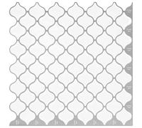 vidaXL Carreau Lanterne 50 pcs Blanc 27 x 27 cm Polyuréthane et PET, Carrelage Salle de Bain, Fini Brillant, Durable, Rectangulaire, Facile à Nettoyer, DIY, Déco Maison