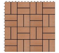Vidaxl Carreaux De Terrasse 22 Pcs 30 X 30 Cm 2 M² Wpc Marron