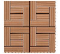 Vidaxl Carreaux De Terrasse 22 Pcs 30 X 30 Cm 2 M² Wpc Marron