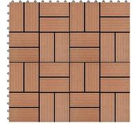 Vidaxl Carreaux De Terrasse 22 Pcs 30 X 30 Cm 2 M² Wpc Marron