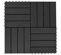 Vidaxl Carreaux De Terrasse 22 Pcs 30 X 30 Cm 2 M² Wpc Noir