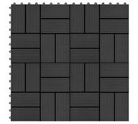 Vidaxl Carreaux De Terrasse 22 Pcs 30 X 30 Cm 2 M² Wpc Noir